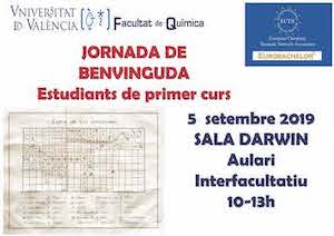 JORNADA DE BENVINGUDA: 5 setembre 2019, 10:00h; Sala Darwin